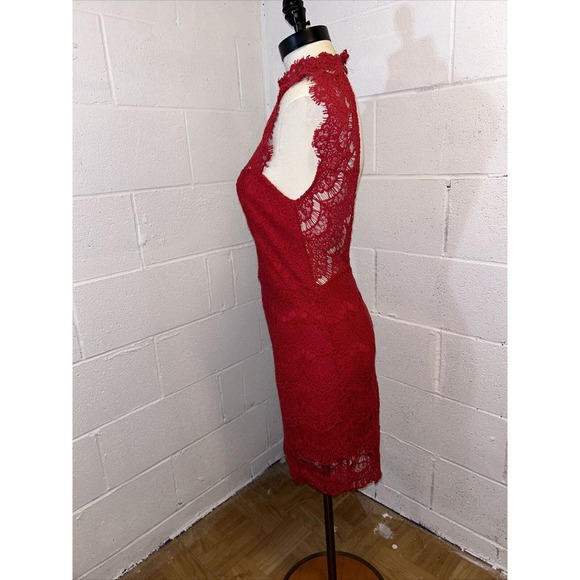 NWT Intimately‎ Free People Open Back Red Lace High Neck Bodycon Dress Size Med - Picture 7 of 16